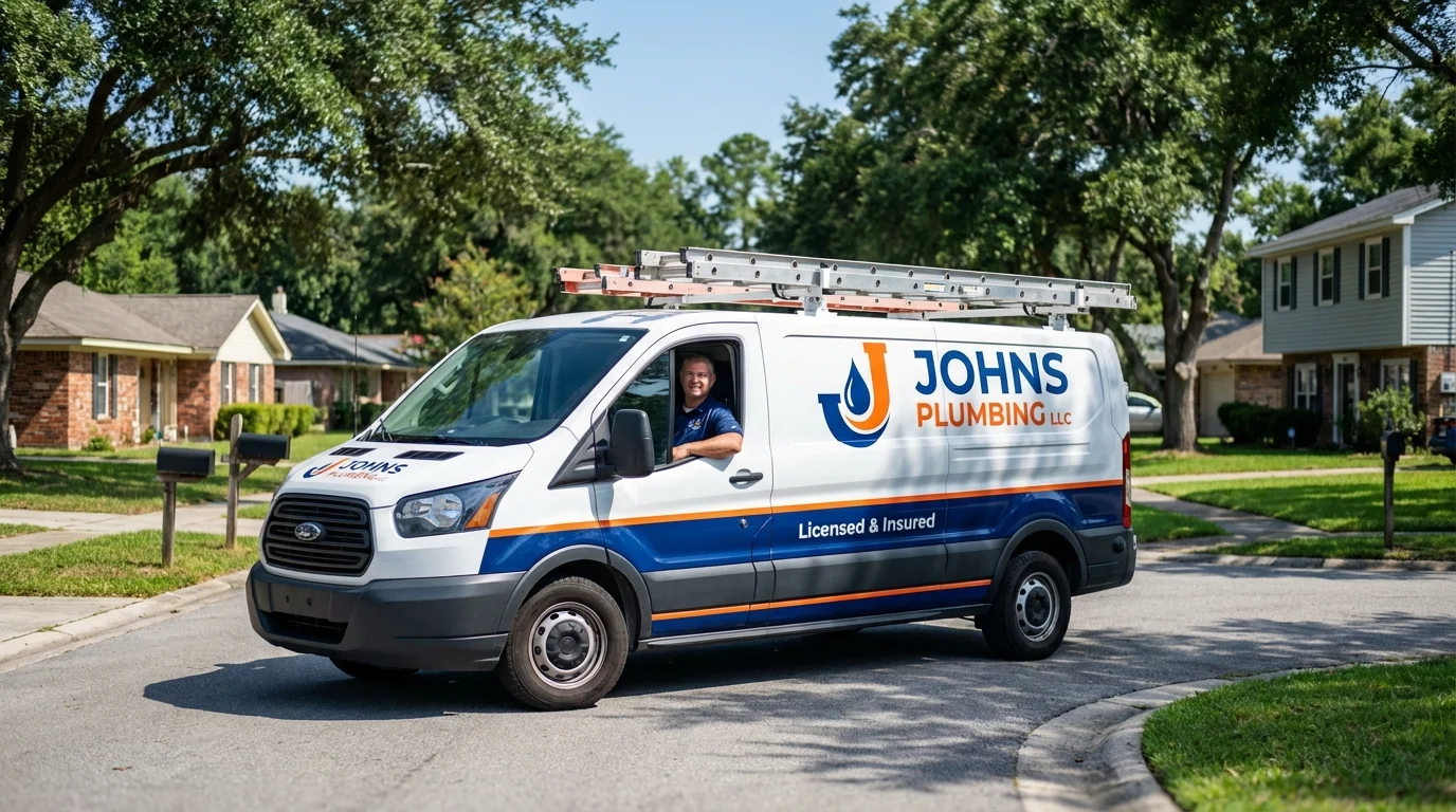 Johns Plumbing LLC service van in Liberty, PA